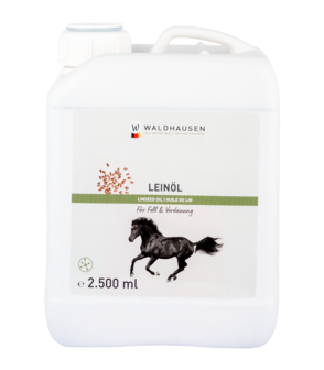 Waldhausen Lijnzaadolie voor paarden &ndash; 100% zuiver en rijk aan vetzuren en vitaminen 2,5 liter