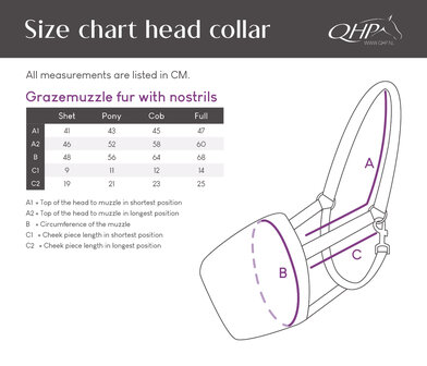 QHP Graasmasker Bont met Neusgaten &ndash; comfortabel graasmasker met veilige sluiting