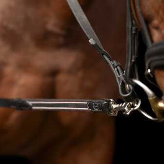 Imperial Riding leren bijzetteugels met elastiek