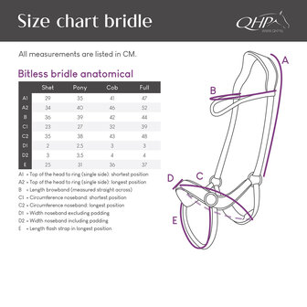 QHP bitloos sidepull hoofdstel Anatomical bruin