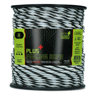 ZoneGuard 6 mm Plus afrasteringskoord zwart wit 200 m
