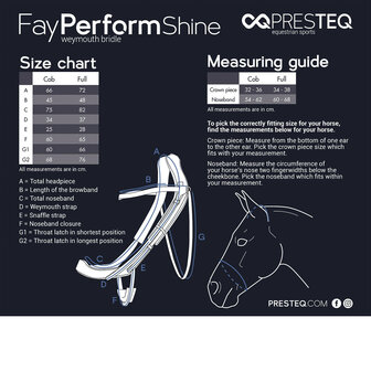 PresTeq hoofdstel stang &amp; trens FayPerform Shine