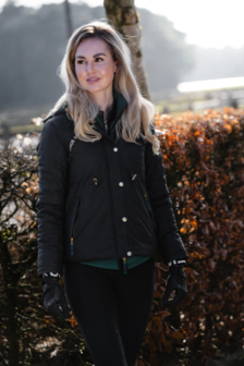Mrs. Ros parka met capuchon zwart &amp; groen