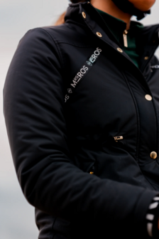 Mrs. Ros parka met capuchon zwart &amp; groen
