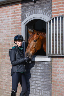 Mrs. Ros parka met capuchon zwart &amp; groen