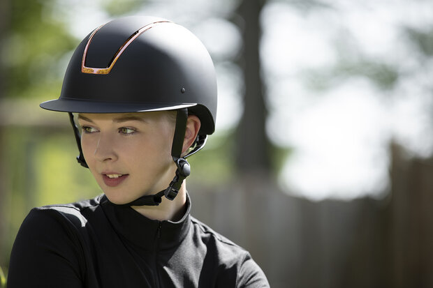 HKM cap -Lady Shield- zwart/rosé