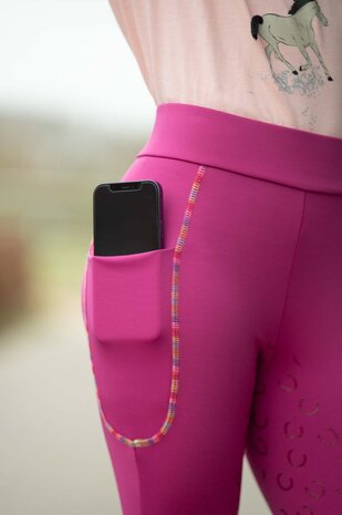 HKM rijlegging -Polly- siliconen knievlakken magenta