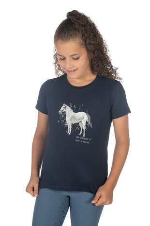 HKM t-shirt Sparkle donkerblauw