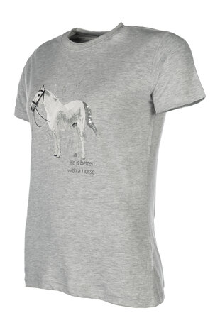 HKM t-shirt Sparkle grijs gemeleerd