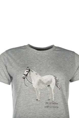 HKM t-shirt Sparkle grijs gemeleerd