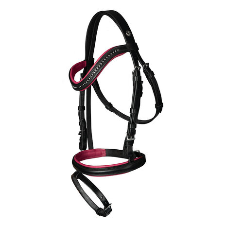 Horka hoofdstel Jolly zwart/roze