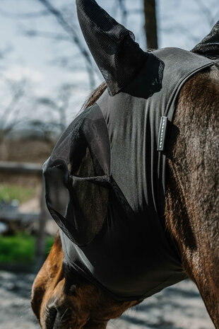 EquiTheme vliegenmasker met oren Lycra UV werend