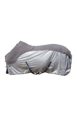 HKM vliegendeken Comfort met fleece grijs/natuur/blauw