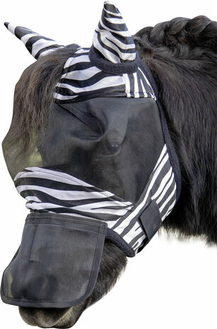 HKM vliegenmasker Zebra shetty