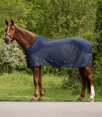 Waldhausen vliegendeken met fleece-rug Comfort nachtblauw