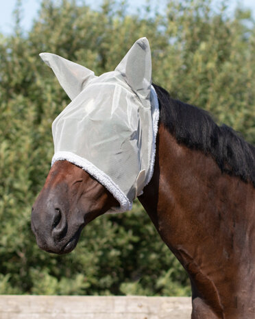 QHP vliegenmasker met oren grijs