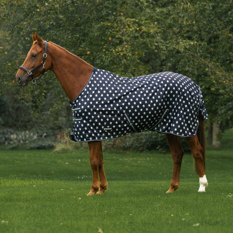 Horka vliegendeken met print blauw