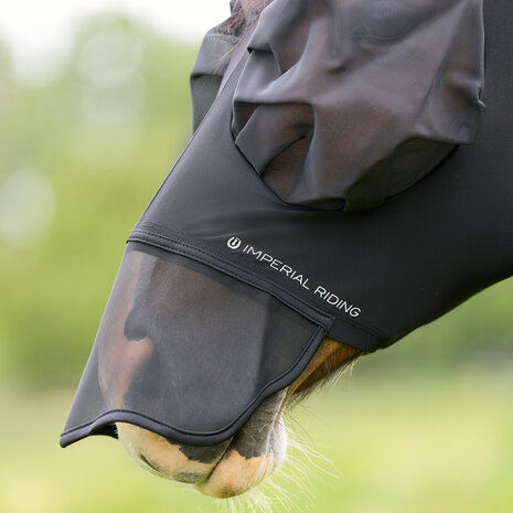 Imperial Riding vliegenmasker Trail Ride UV bescherming zwart