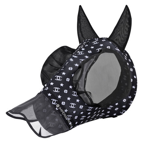 Imperial Riding vliegenmasker Trail Ride UV bescherming zwart AOP