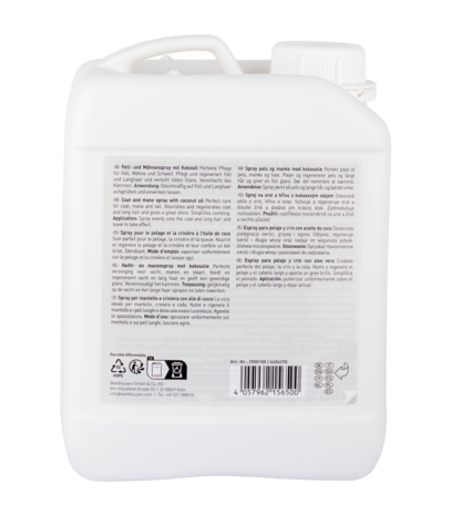 Waldhausen antiklit spray voor vacht, manen en staart – met kokosolie en glanseffect 2,5 liter