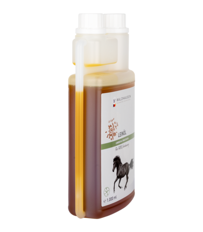 Waldhausen Lijnzaadolie voor paarden – 100% zuiver en rijk aan vetzuren en vitaminen 1 liter