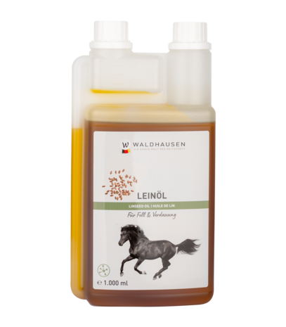 Waldhausen Lijnzaadolie voor paarden – 100% zuiver en rijk aan vetzuren en vitaminen 1 liter