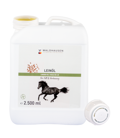 Waldhausen Lijnzaadolie voor paarden – 100% zuiver en rijk aan vetzuren en vitaminen 2,5 liter