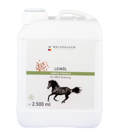 Waldhausen Lijnzaadolie voor paarden – 100% zuiver en rijk aan vetzuren en vitaminen 2,5 liter