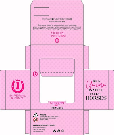 Imperial Riding speelgoed unicorn set Magic neon geel/neon koraal