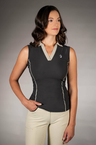 Lauria Garrelli poloshirt Limone mouwloos
