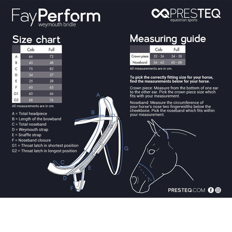 PresTeq hoofdstel stang & trens FayPerform